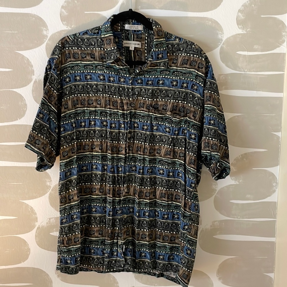 Pierre Cardin Seashell Short Sleeve Button Up